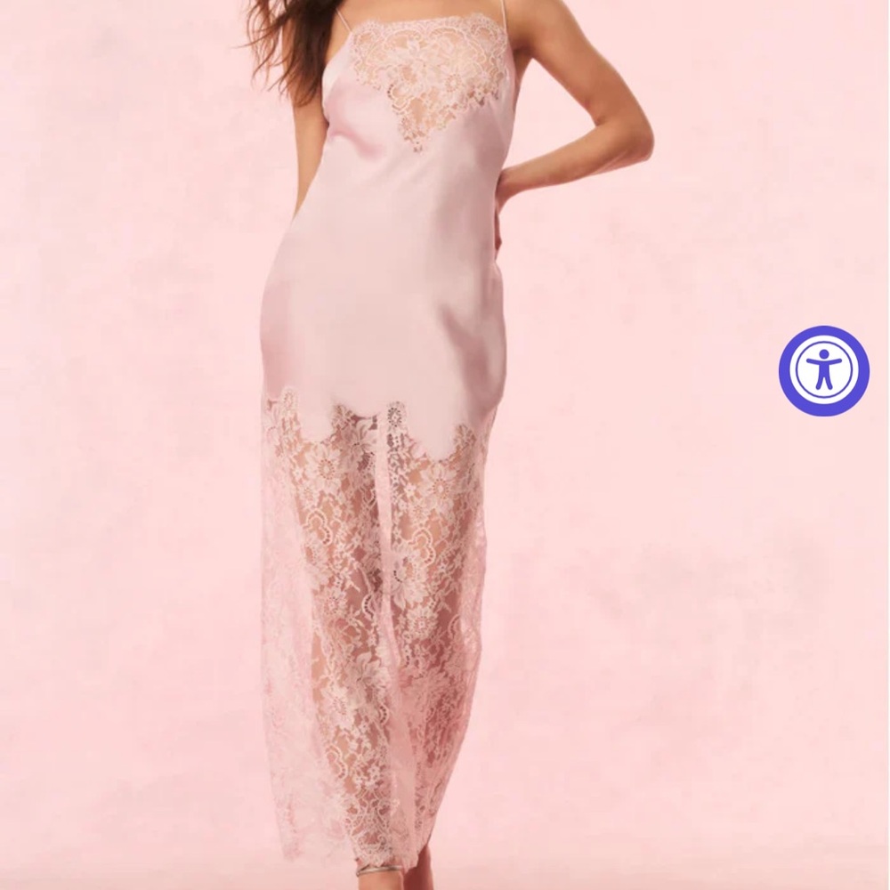 LoveShackFancy Amarissa Lace Slip Dress XS
